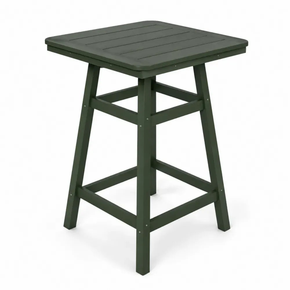 Gartentisch Beistelltisch mit quadratischer Lattenplatte HDPE Kunststoff Dunkelgrün 70 x 70 x 92 cm