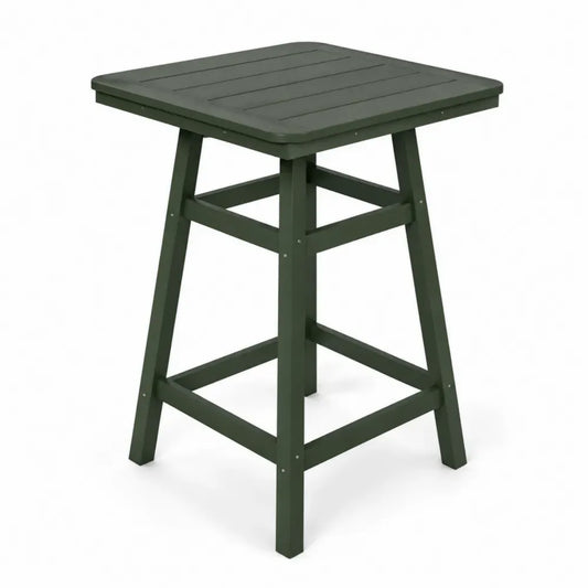 Gartentisch Beistelltisch mit quadratischer Lattenplatte HDPE Kunststoff Dunkelgrün 70 x 70 x 92 cm