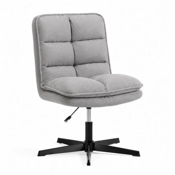 Bürostuhl Drehstuhl ohne Rollen höhenverstellbar mit Polyestergewebe und Stahlgestell grau schwarz 60 x 63 x 88 bis 100 cm