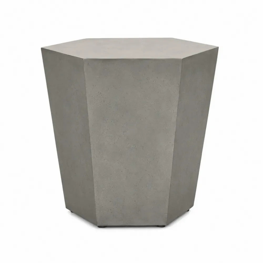Garten Beistelltisch polygonal MGO Zementverbund Betonoptik Grau 45 x 45 x 50 cm